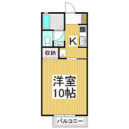 リビングタウン広丘A 1Kの間取図画像