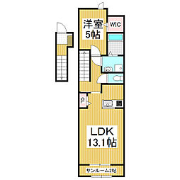 ボアソルチB 1LDKの間取図画像
