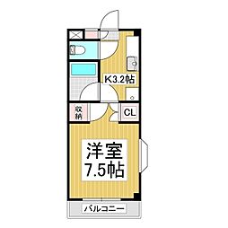 グレースフル芳川A 1Kの間取図画像