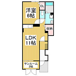 ベルヴェデーレ・パレス 1LDKの間取図画像