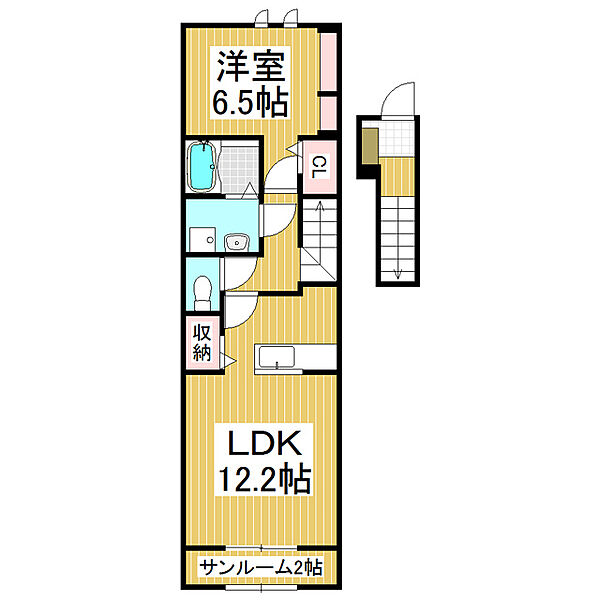 長野県松本市大字島内(賃貸アパート1LDK・2階・51.29㎡)の写真 その2