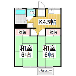 コーポ沢田 2階2Kの間取り