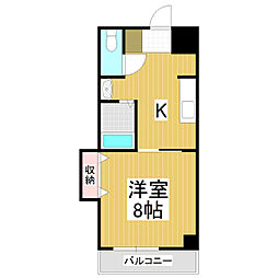 ベル・フルール寿 3階1Kの間取り