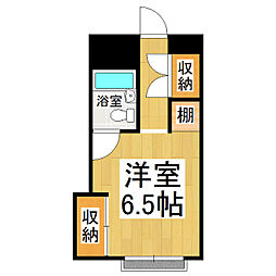 りば邸まつもと 2階ワンルームの間取り
