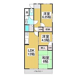 JR篠ノ井線 南松本駅 徒歩25分の賃貸マンション 10階3LDKの間取り