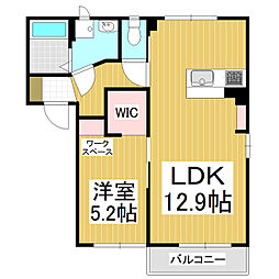 フレグランスＦｏｒｅｖｅｒ　Ｅ棟 1階1LDKの間取り