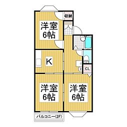 国分コーポA 1階3DKの間取り