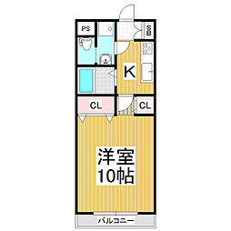 リヴィエール川舩 3階1Kの間取り