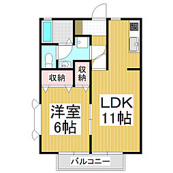 メゾン・蛇原 1LDKの間取図画像