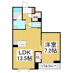 ヴィアソーレ 1LDKの間取図画像