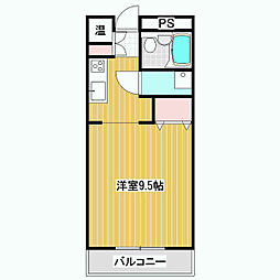 フォレストモール 1Kの間取図画像