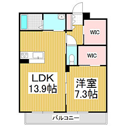 Gプレイス 1LDKの間取図画像