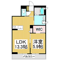 メゾン松陽亭 1LDKの間取図画像