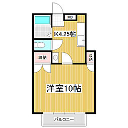 CASAマサキA 1Kの間取図画像