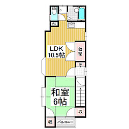 中島アパート 1LDKの間取図画像