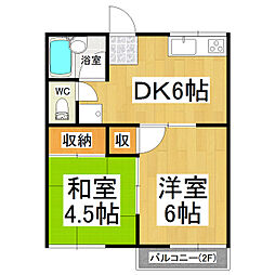 タウン3B 2DKの間取図画像