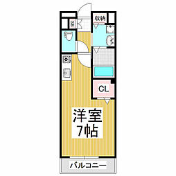 オリエンス・コーポ松原A ワンルームの間取図画像