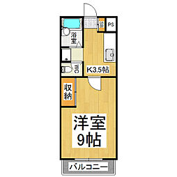 プレイン・レジデンス 1Kの間取図画像