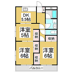 小平ビル 3DKの間取図画像