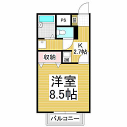 ハイムサンライズB 1Kの間取図画像