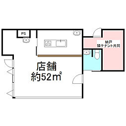 メゾンドゥロテュス ワンルームの間取図画像
