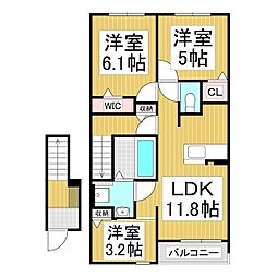 プラッツ・ルーエ 3LDKの間取図画像