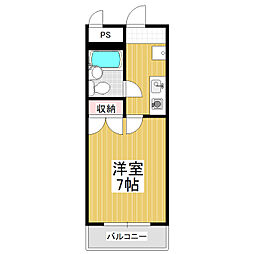 メゾンハナムラ 1Kの間取図画像