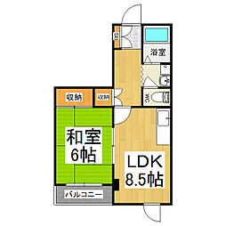 コーポヒナリ 1LDKの間取図画像