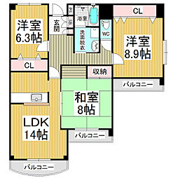 SAKURAエステート 3LDKの間取図画像