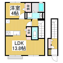 コンフォーティア信濃大町III 1LDKの間取図画像