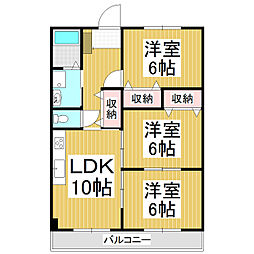 レジデンスYAMAKICHI2 3LDKの間取図画像