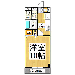 サン・ラザール 1Kの間取図画像