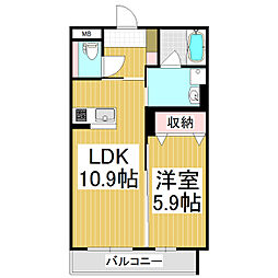 エクセルコートM 1LDKの間取図画像