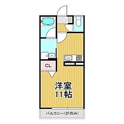 WITHHEIM宮田B ワンルームの間取図画像