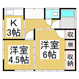 堀内アパート 2Kの間取り