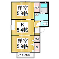 エスポワール　秋桜  ｜ 長野県飯田市座光寺（賃貸アパート2K・1階・42.72㎡） その2