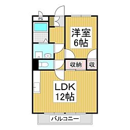 Surplus　Two中島ハイツ 1階1LDKの間取り