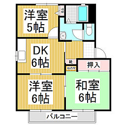 ファインパレス　G 2階3DKの間取り