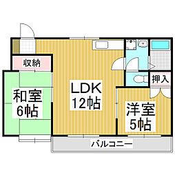 ハイツオネシス 1階2LDKの間取り