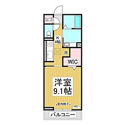 ジラソーレ雅 1階1Kの間取り