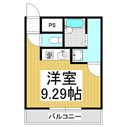 アダージョ2 4階ワンルームの間取り