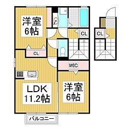 GRAND　CHARIOT・駒ヶ根 2階2LDKの間取り