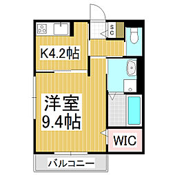 GRANDE・SOTTO 1階1Kの間取り