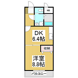 マンション麻績 1DKの間取図画像