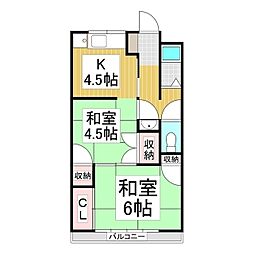 堀内アパート 2Kの間取図画像