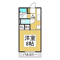 サンフラワーC 1Kの間取図画像