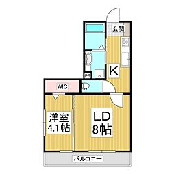 えんてらす育良(仮) 1LDKの間取図画像