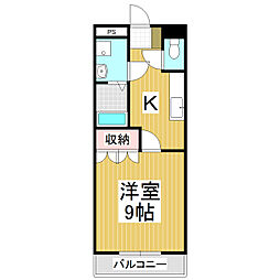 サニーパレット 1Kの間取図画像