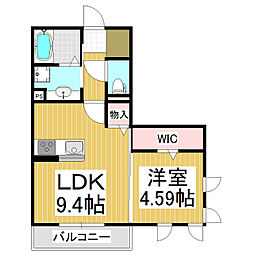 パストラル泉 1LDKの間取図画像