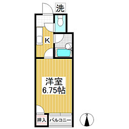 メゾン松南 1Kの間取図画像